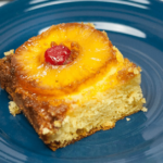 This is the Best Pineapple Upside Down Cake and the recipe is one of the easiest cakes to bake, full of butter, brown sugar & sweet pineapple goodness! It takes no time at all!