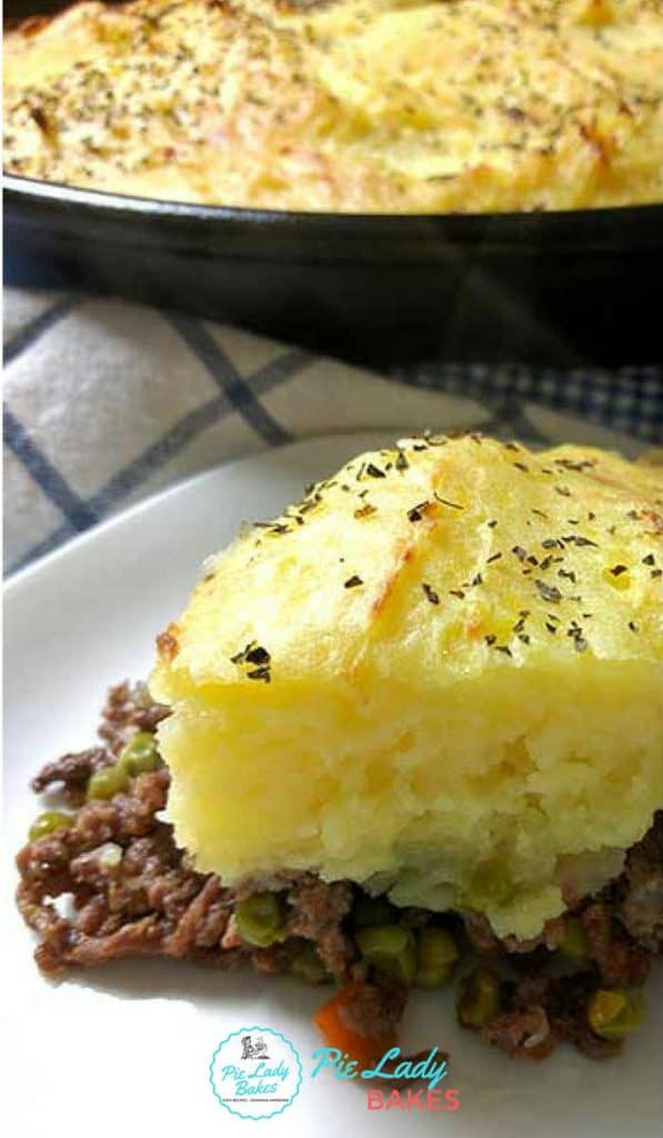 A family favorite, this Easy Homemade Shepherd’s Pie recipe is the ultimate comfort food that can feed an army, or be perfect for lunch time leftovers. It’s really just a casserole with layers of ground beef, vegetables and creamy mashed potatoes.