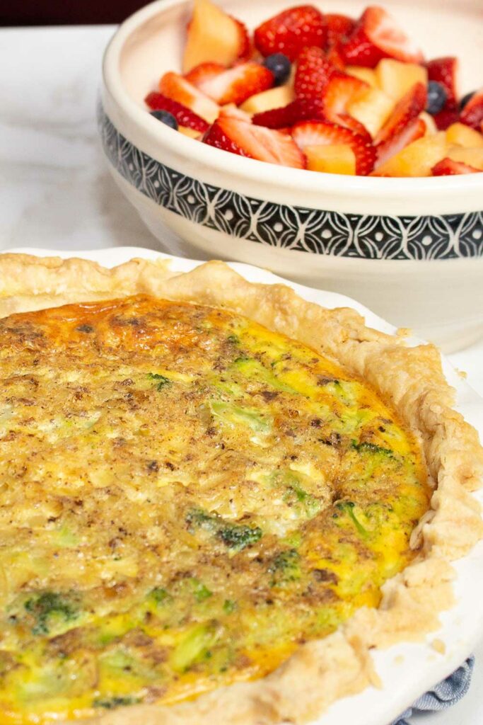 Broccoli Bacon Quiche With Swiss Cheese is perfect for Brunch!