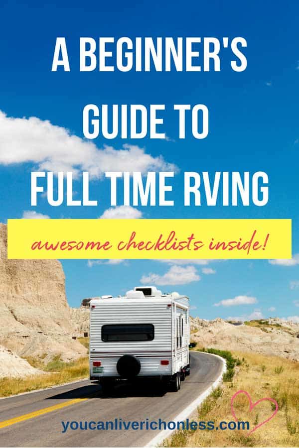 Full time RVing, is it right for you? If you are considering downsizing from a home then this beginner's guide to RVing full time is for you! Click through to see the FREE printables too! #RVing #simpleliving #simple #lifestyle