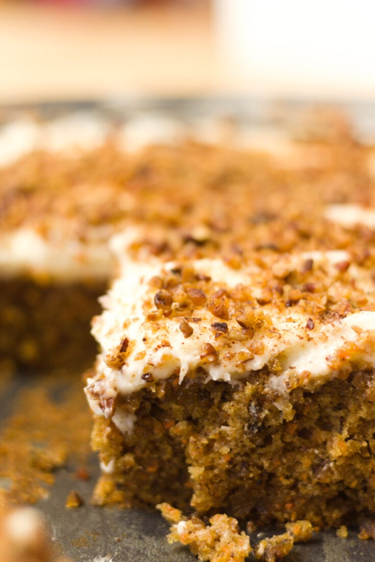 Easy Carrot Cake Recipe Baked in Lodge Wedge Pan