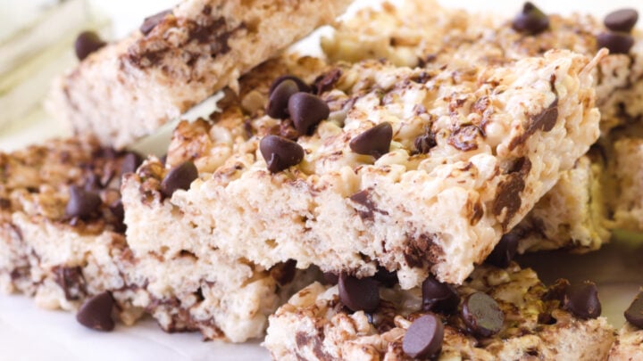 rice krispie treats with chocolate chips recipe square