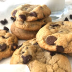 closeup of homemade chocolate chip cookies